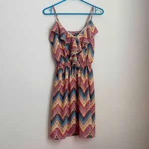 Geometric Ruffled Summer Dress